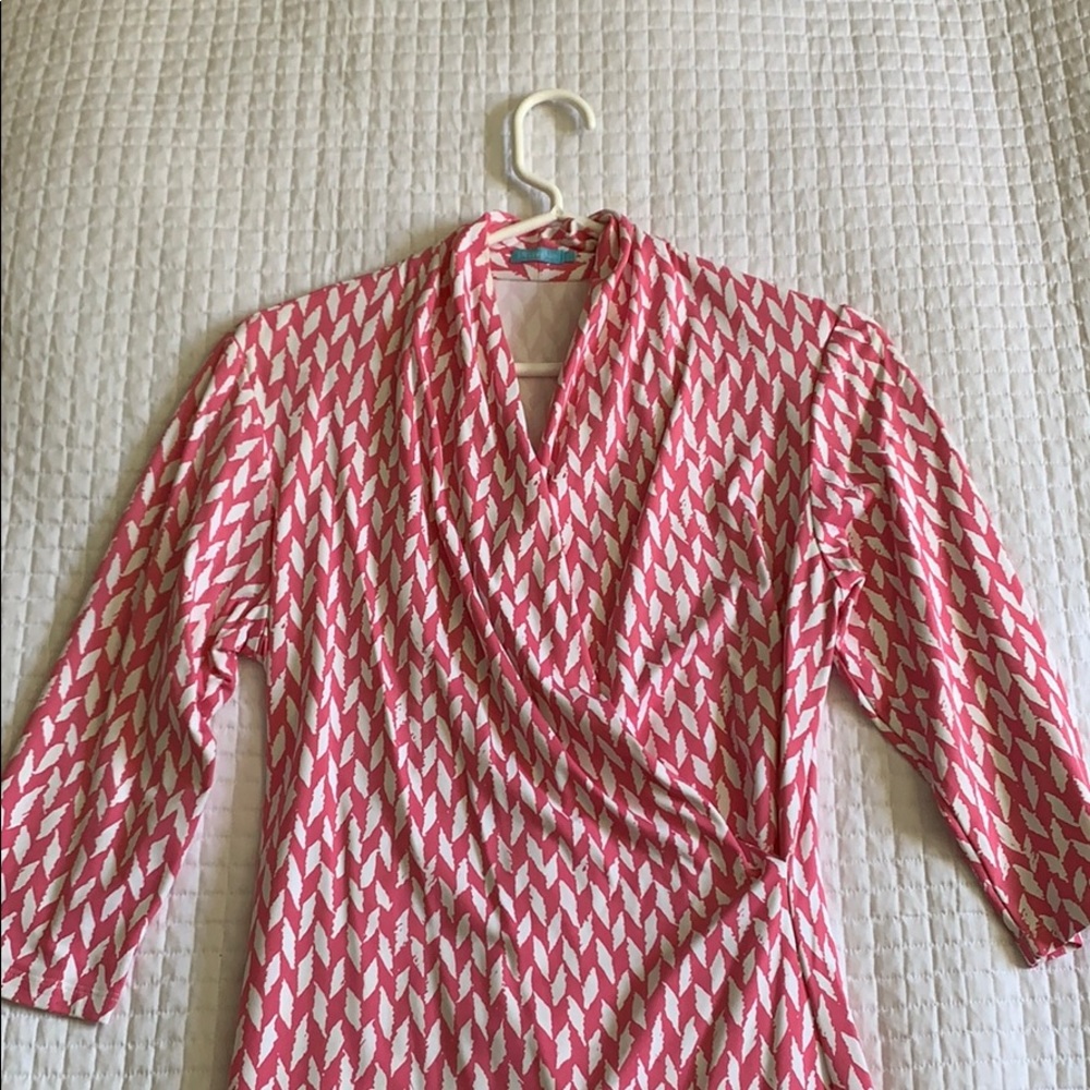 J McLaughlin pink faux wrap dress